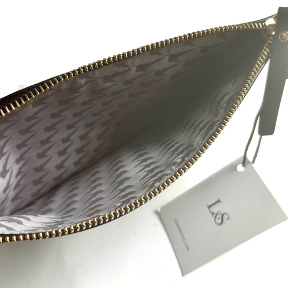 Lo & Sons Black Saffiano Pouch NWT - Picture 4 of 5